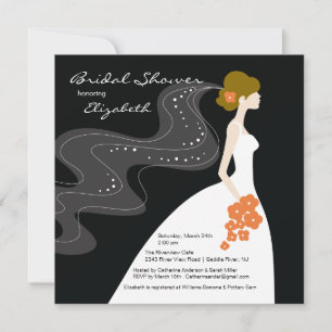 Gracful Bride Bridal Dusche Einladung Coral