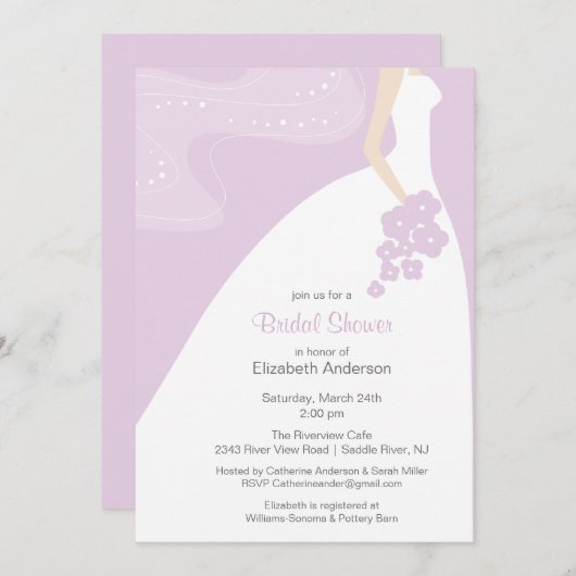 Gracful Bride Bridal Dusche Einladung Lader (Vorne/Hinten)