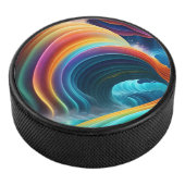 Gracful Bright Rainbow Wasserfall Eishockey Puck (3/4)