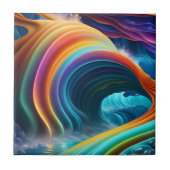 Gracful Bright Rainbow Wasserfall Fliese (Vorderseite)