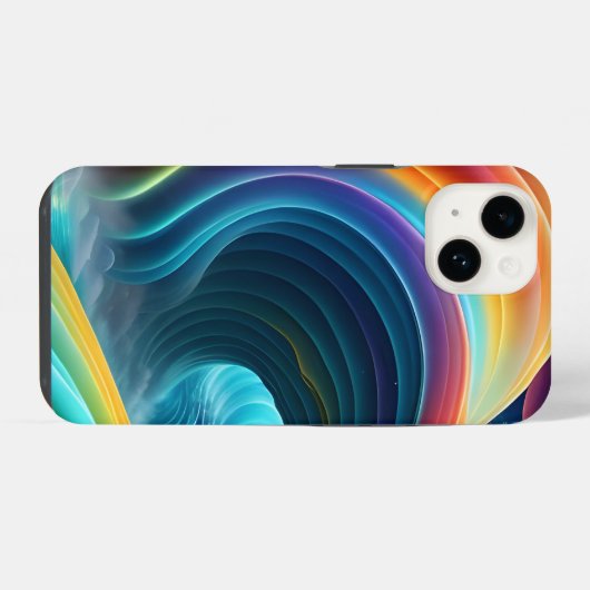 Gracful Bright Rainbow Wasserfall iPhone Hülle (Rückseite (Horizontal))