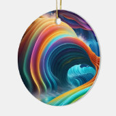 Gracful Bright Rainbow Wasserfall Keramik Ornament (Links)
