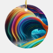 Gracful Bright Rainbow Wasserfall Keramik Ornament (Hinten)