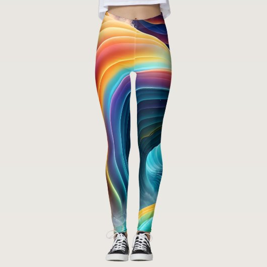 Gracful Bright Rainbow Wasserfall Leggings (Vorderseite)