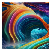 Gracful Bright Rainbow Wasserfall Poster (Vorderseite)