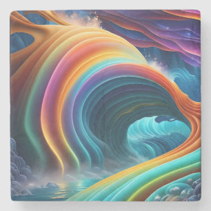 Gracful Bright Rainbow Wasserfall Steinuntersetzer