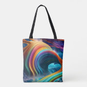 Gracful Bright Rainbow Wasserfall Tasche (Rückseite)
