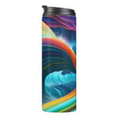 Gracful Bright Rainbow Wasserfall Thermosbecher (Nach rechts gedreht)