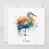 Gracful Crane: Wasserfarben Kunst, Brauch (Vorderseite)