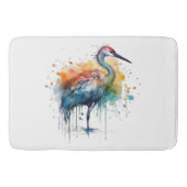 Gracful Crane: Wasserfarben Kunst, Brauch Badematte (Vorderseite)