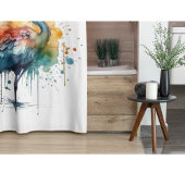 Gracful Crane: Wasserfarben Kunst, Brauch Duschvorhang