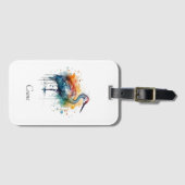 Gracful Crane: Wasserfarben Kunst, Brauch Gepäckanhänger (Vorderseite (Horizontal))