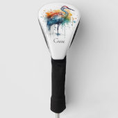 Gracful Crane: Wasserfarben Kunst, Brauch Golf Headcover (Vorderseite)