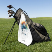 Gracful Crane: Wasserfarben Kunst, Brauch Golfhandtuch (Gras)