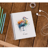 Gracful Crane: Wasserfarben Kunst, Brauch Notizblock
