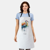 Gracful Crane: Wasserfarben Kunst, Brauch Schürze (Getragen)