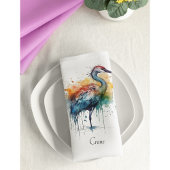 Gracful Crane: Wasserfarben Kunst, Brauch Serviette