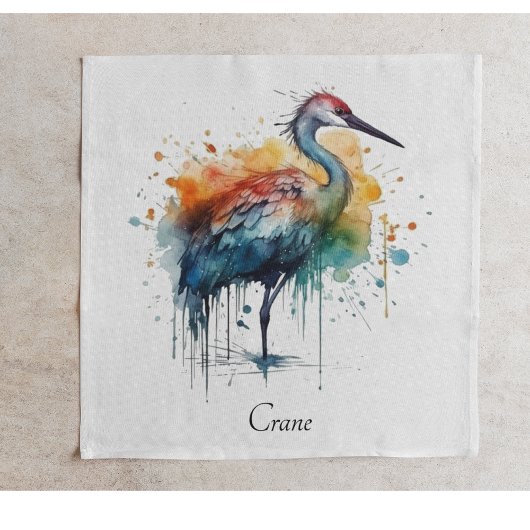 Gracful Crane: Wasserfarben Kunst, Brauch Serviette