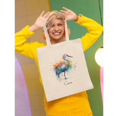 Gracful Crane: Wasserfarben Kunst, Brauch Tragetasche