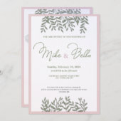 Gracful Garden Soiree in Sobar Pink Gerahmt Bliss Einladung (Vorne/Hinten)