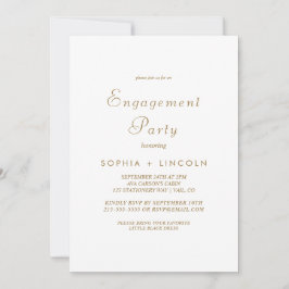 Gracful Gold Calligraphy Engagement Party Einladung