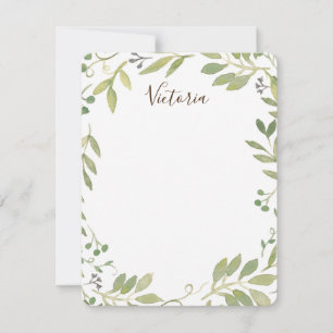 Gracful Greenery Flat Note Card Mitteilungskarte