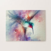 Gracful Hummingbird in Wasserfarbe Puzzle (Horizontal)