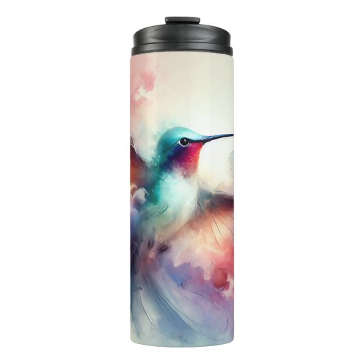 Gracful Hummingbird in Wasserfarbe Thermosbecher (Vorderseite)