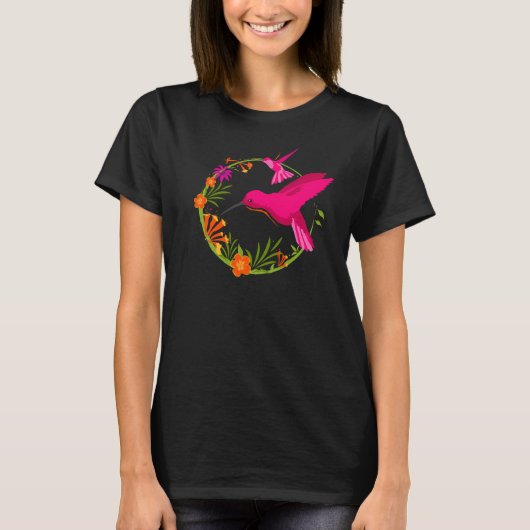 Gracful Hummingbirds in Flight Colorful T-Shirt (Vorderseite)