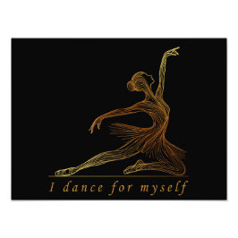 Gracful Line Art Ballerina - Ich tanze für mich Fotodruck
