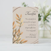 Gracful Remembrance Beileid Vielen Dank Karte (Stehend Vorderseite)