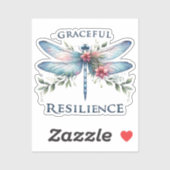Gracful Resilience - Artistic Dragonfly Aufkleber (Blatt)