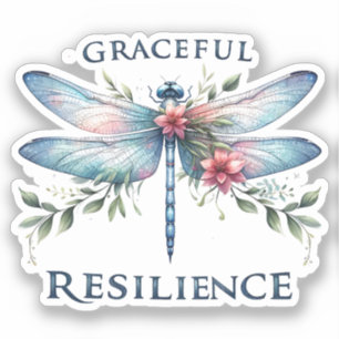 Gracful Resilience - Artistic Dragonfly Aufkleber
