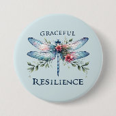 Gracful Resilience - Artistic Dragonfly Button (Vorderseite)