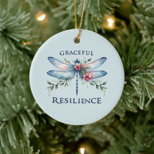 Gracful Resilience - Artistic Dragonfly Keramik Ornament (Baum)