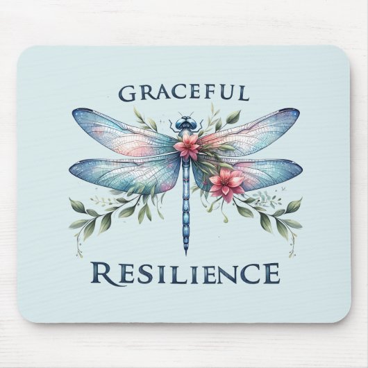 Gracful Resilience - Artistic Dragonfly Mousepad (Vorne)