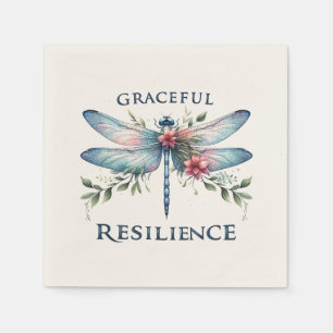 Gracful Resilience - Artistic Dragonfly Serviette