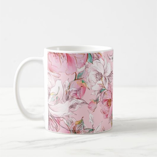 Gracful Rose: Knoten nahtlos Muster Kaffeetasse (Links)