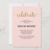 Gracful Script EDITABLE COLOR Abschluss Card Einladung (Rückseite)