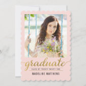 Gracful Script EDITABLE COLOR Abschluss Card Einladung (Vorderseite)