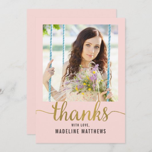 Gracful Script EDITABLE COLOR Vielen Dank Karte (Vorne/Hinten)