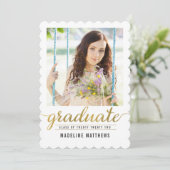 Gracful Script EDITABLE FARBE Abschluss Card Einladung (Stehend Vorderseite)