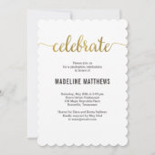 Gracful Script EDITABLE FARBE Abschluss Card Einladung (Rückseite)