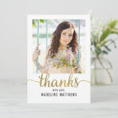 Gracful Script EDITABLE FARBE Vielen Dank Karte (Stehend Vorderseite)