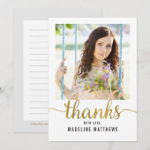 Gracful Script EDITABLE FARBE Vielen Dank Karte (Vorne/Hinten)