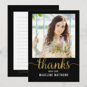 Gracful Script EDITABLE FARBE Vielen Dank Karte (Vorne/Hinten)