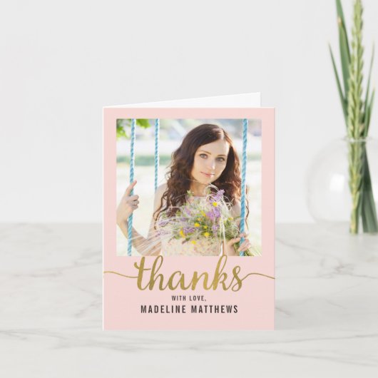 Gracful Script EDITABLE FARBE Vielen Dank Karte (Vorderseite)