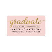 Gracful Script EDITABLE FARBEN Abschluss Label Adressaufkleber (Vorne)