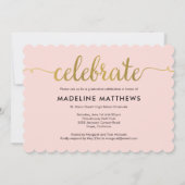 Gracful Script EDITABLE FARBEN Abschluss laden Einladung (Rückseite)