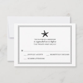 Gracful Starfish Black | HochzeitsrSVP RSVP Karte